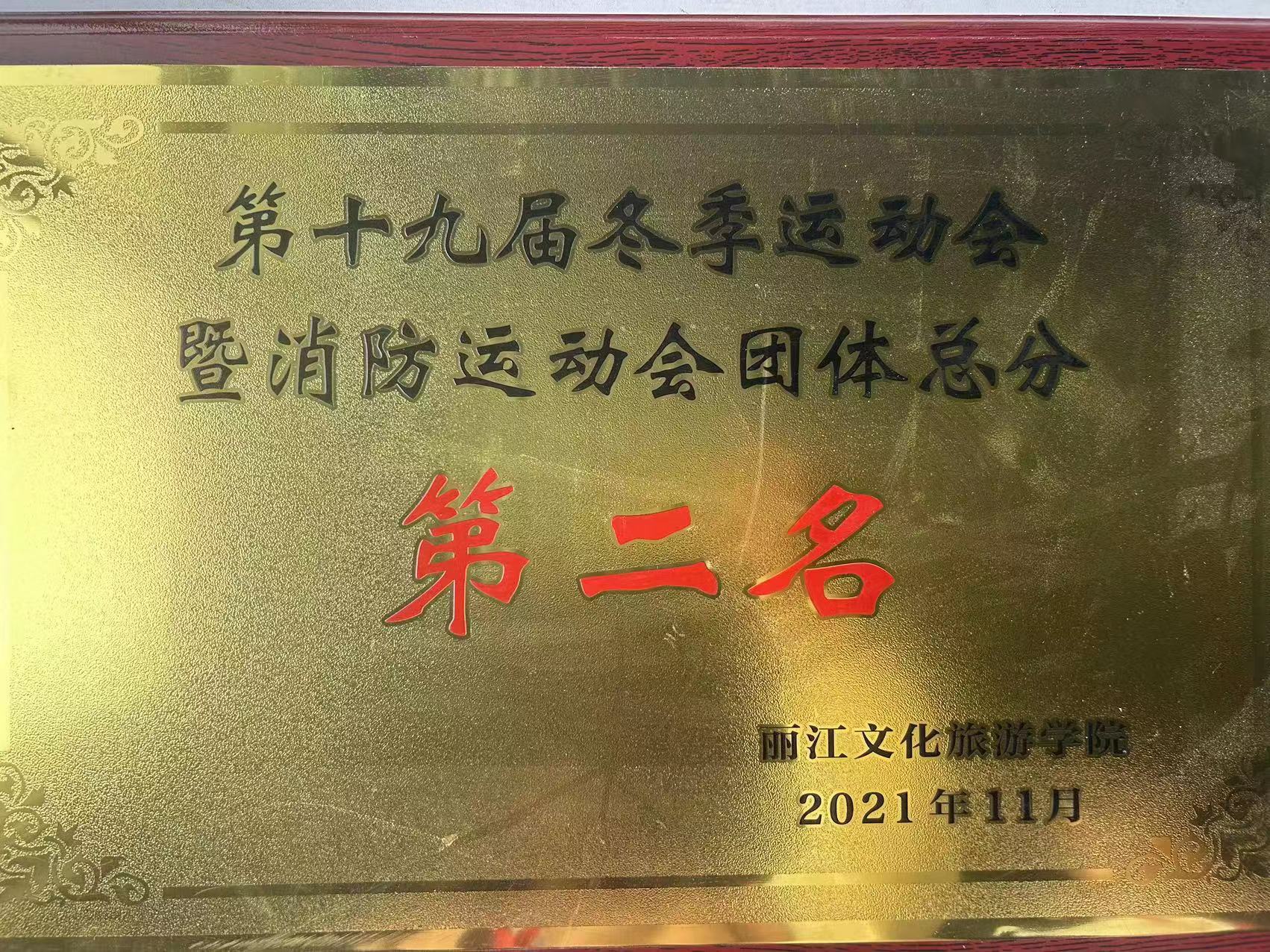 第19届冬季运动会暨消防运动会团体总分第二名
